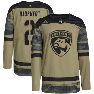Youth Florida Panthers Tobias Bjornfot Adidas Authentic Military Appreciation Practice Jersey - Camo
