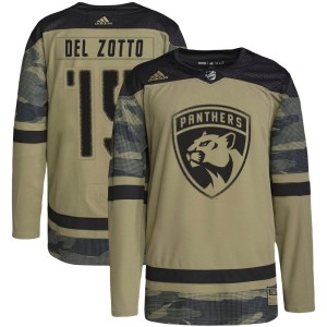 Youth Florida Panthers Michael Del Zotto Adidas Authentic Military Appreciation Practice Jersey - Camo