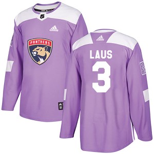 Men's Florida Panthers Paul Laus Adidas Authentic Fights Cancer Practice Jersey - Purple