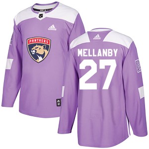 Men's Florida Panthers Scott Mellanby Adidas Authentic Fights Cancer Practice Jersey - Purple