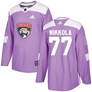 Men's Florida Panthers Niko Mikkola Adidas Authentic Fights Cancer Practice Jersey - Purple