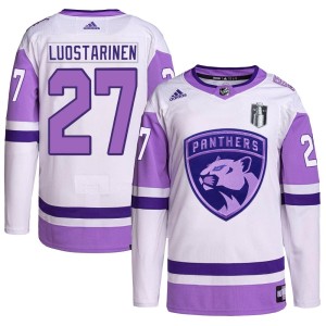 Youth Florida Panthers Eetu Luostarinen Adidas Authentic Hockey Fights Cancer Primegreen 2023 Stanley Cup Final Jersey - White/P