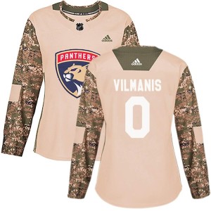 Women's Florida Panthers Sandis Vilmanis Adidas Authentic Veterans Day Practice Jersey - Camo
