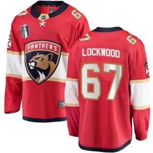 Men's Florida Panthers William Lockwood Fanatics Branded Breakaway Home 2023 Stanley Cup Final Jersey - Red