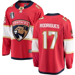 Men's Florida Panthers Evan Rodrigues Fanatics Branded Breakaway Home 2023 Stanley Cup Final Jersey - Red
