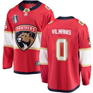 Men's Florida Panthers Sandis Vilmanis Fanatics Branded Breakaway Home 2023 Stanley Cup Final Jersey - Red