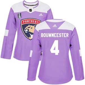Women's Florida Panthers Jay Bouwmeester Adidas Authentic Fights Cancer Practice 2023 Stanley Cup Final Jersey - Purple