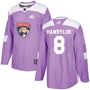 Youth Florida Panthers Jayce Hawryluk Adidas Authentic Fights Cancer Practice Jersey - Purple