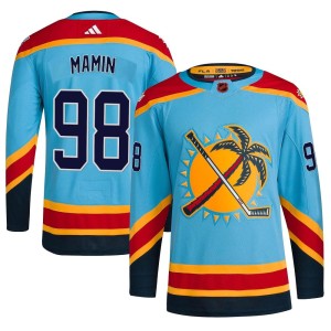 Youth Florida Panthers Maxim Mamin Adidas Authentic Reverse Retro 2.0 Jersey - Light Blue