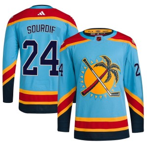 Youth Florida Panthers Justin Sourdif Adidas Authentic Reverse Retro 2.0 Jersey - Light Blue