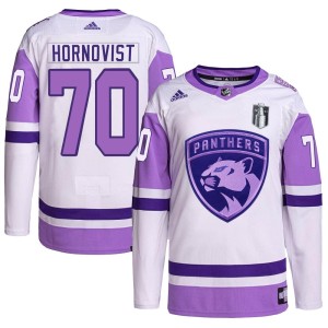 Men's Florida Panthers Patric Hornqvist Adidas Authentic Hockey Fights Cancer Primegreen 2023 Stanley Cup Final Jersey - White/P