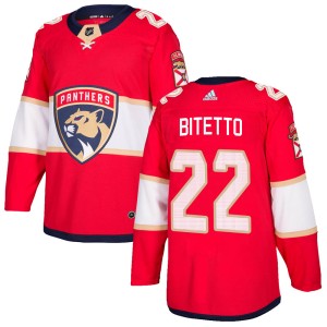 Youth Florida Panthers Anthony Bitetto Adidas Authentic Home Jersey - Red