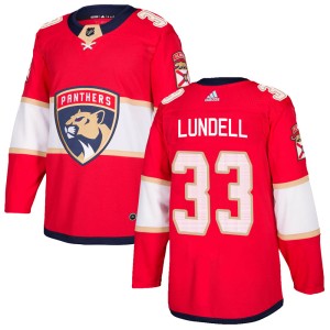 Youth Florida Panthers Anton Lundell Adidas Authentic Home Jersey - Red