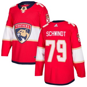 Youth Florida Panthers Cole Schwindt Adidas Authentic Home Jersey - Red