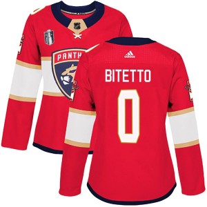 Women's Florida Panthers Anthony Bitetto Adidas Authentic Home 2023 Stanley Cup Final Jersey - Red