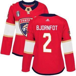Women's Florida Panthers Tobias Bjornfot Adidas Authentic Home 2023 Stanley Cup Final Jersey - Red