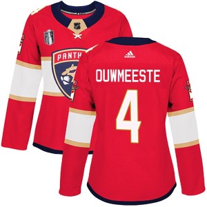Women's Florida Panthers Jay Bouwmeester Adidas Authentic Home 2023 Stanley Cup Final Jersey - Red