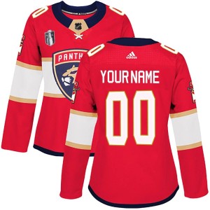 Women's Florida Panthers Custom Adidas Authentic Home 2023 Stanley Cup Final Jersey - Red
