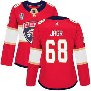Women's Florida Panthers Jaromir Jagr Adidas Authentic Home 2023 Stanley Cup Final Jersey - Red