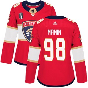 Women's Florida Panthers Maxim Mamin Adidas Authentic Home 2023 Stanley Cup Final Jersey - Red