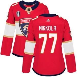 Women's Florida Panthers Niko Mikkola Adidas Authentic Home 2023 Stanley Cup Final Jersey - Red