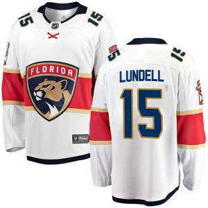 Youth Florida Panthers Anton Lundell Fanatics Branded Breakaway Away Jersey - White