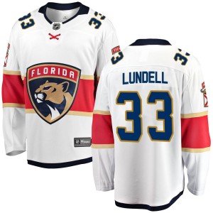 Youth Florida Panthers Anton Lundell Fanatics Branded Breakaway Away Jersey - White