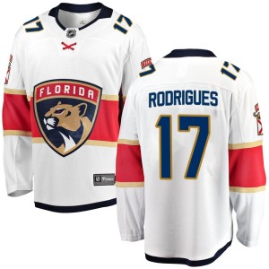 Youth Florida Panthers Evan Rodrigues Fanatics Branded Breakaway Away Jersey - White