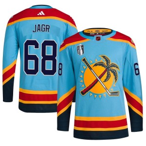 Men's Florida Panthers Jaromir Jagr Adidas Authentic Reverse Retro 2.0 2023 Stanley Cup Final Jersey - Light Blue