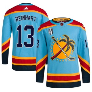 Men's Florida Panthers Sam Reinhart Adidas Authentic Reverse Retro 2.0 2023 Stanley Cup Final Jersey - Light Blue
