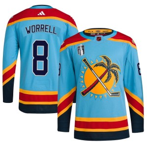 Men's Florida Panthers Peter Worrell Adidas Authentic Reverse Retro 2.0 2023 Stanley Cup Final Jersey - Light Blue