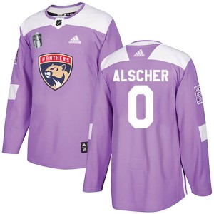 Men's Florida Panthers Marek Alscher Adidas Authentic Fights Cancer Practice 2023 Stanley Cup Final Jersey - Purple
