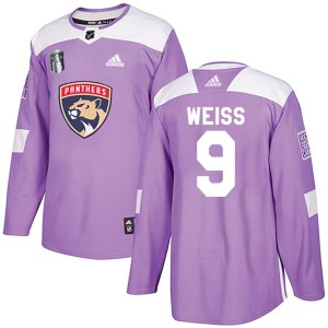 Men's Florida Panthers Stephen Weiss Adidas Authentic Fights Cancer Practice 2023 Stanley Cup Final Jersey - Purple