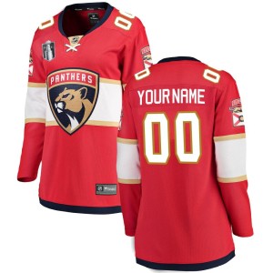 Women's Florida Panthers Custom Fanatics Branded Breakaway Home 2023 Stanley Cup Final Jersey - Red