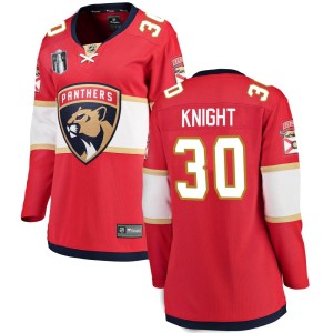 Women's Florida Panthers Spencer Knight Fanatics Branded Breakaway Home 2023 Stanley Cup Final Jersey - Red