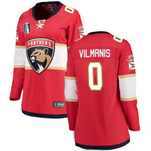Women's Florida Panthers Sandis Vilmanis Fanatics Branded Breakaway Home 2023 Stanley Cup Final Jersey - Red