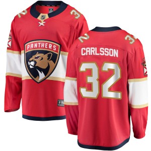 Youth Florida Panthers Lucas Carlsson Fanatics Branded Breakaway Home Jersey - Red