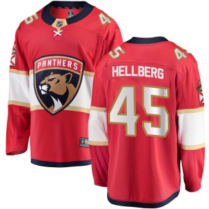 Youth Florida Panthers Magnus Hellberg Fanatics Branded Breakaway Home Jersey - Red