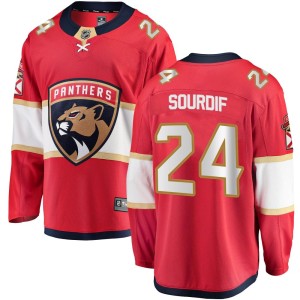 Youth Florida Panthers Justin Sourdif Fanatics Branded Breakaway Home Jersey - Red