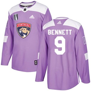 Youth Florida Panthers Sam Bennett Adidas Authentic Fights Cancer Practice 2023 Stanley Cup Final Jersey - Purple