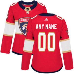 Women's Florida Panthers Custom Adidas Authentic ized Home Jersey - Red