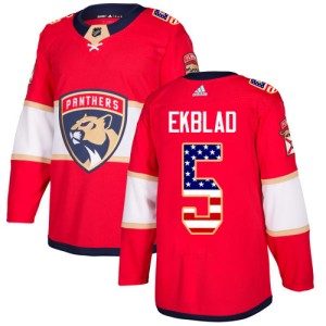 Youth Florida Panthers Aaron Ekblad Adidas Authentic USA Flag Fashion Jersey - Red