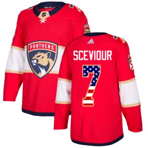 Men's Florida Panthers Colton Sceviour Adidas Authentic USA Flag Fashion Jersey - Red