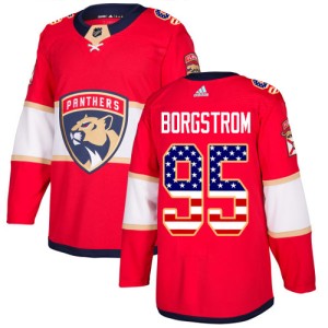 Men's Florida Panthers Henrik Borgstrom Adidas Authentic USA Flag Fashion Jersey - Red