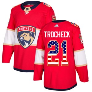 Men's Florida Panthers Vincent Trocheck Adidas Authentic USA Flag Fashion Jersey - Red