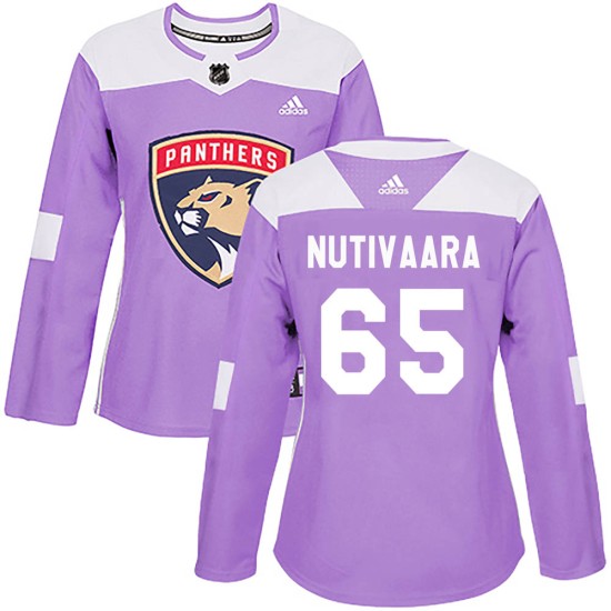 Women's Florida Panthers Markus Nutivaara Adidas Authentic Fights Cancer Practice Jersey - Purple