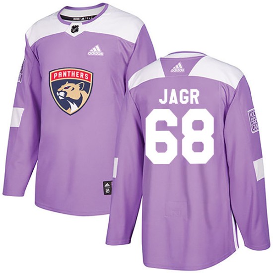 Men's Florida Panthers Jaromir Jagr Adidas Authentic Fights Cancer Practice Jersey - Purple